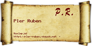 Pler Ruben névjegykártya